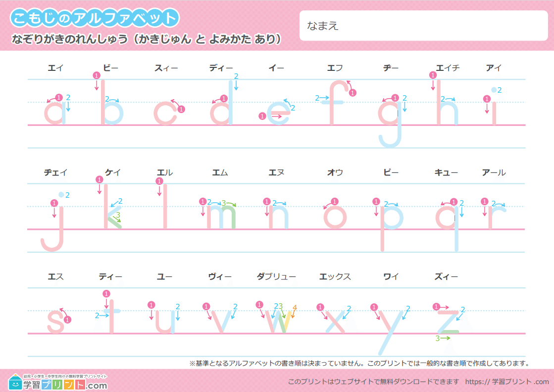 アルファベットを覚える時は無料プリントを活用しよう 英語教育のスペシャリスト 京子先生のブログ 愛のある教育を目指して Note