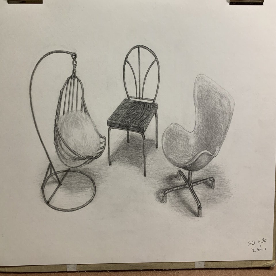 デッサン〜色んなイス編〜｜とぅんちゃん。～心声癒しアーティスト💖～