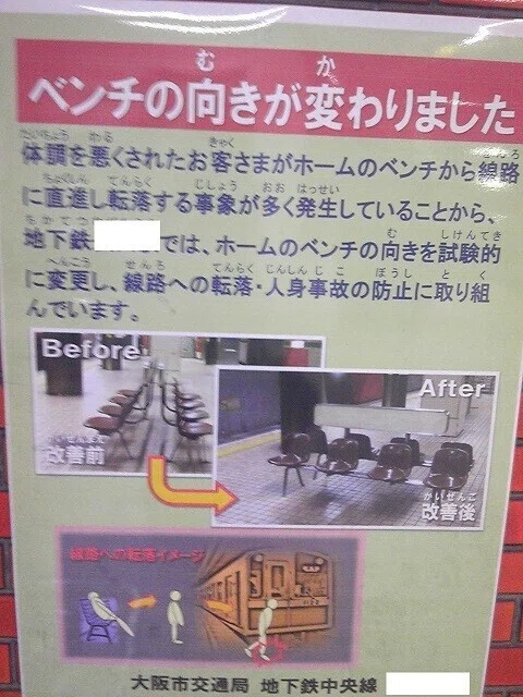 駅のベンチの方向2小