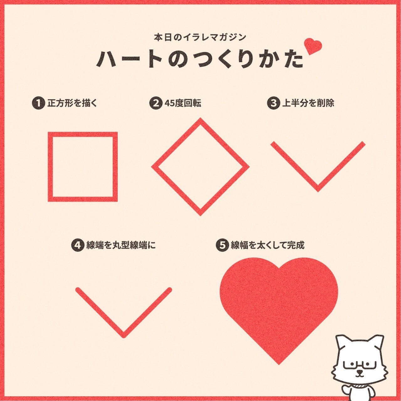 だんだん大きくなるハートパターンのつくりかた Adobe Illustrator Tips イラレ職人 コロ Note