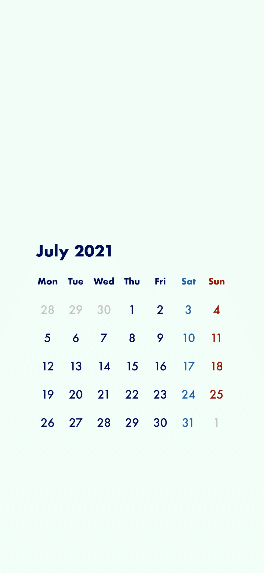 Iphone用カレンダー 21年7月 無料配布 A Journal Note Iphone用カレンダー 21年7月 無料配布 A Journal Note