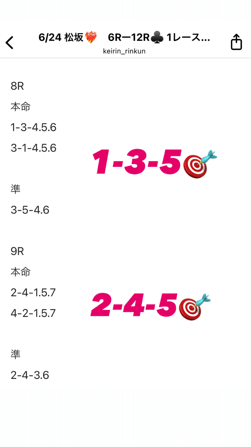6 24 松阪競輪 結果はっぴょ Keirin Rinkun Note