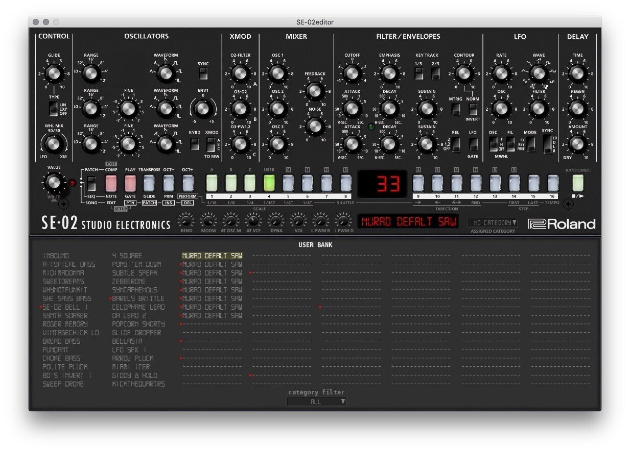 ROLAND BOUTIQUE SE-02 SOUND MODULE Analog Synthesizer BRAND