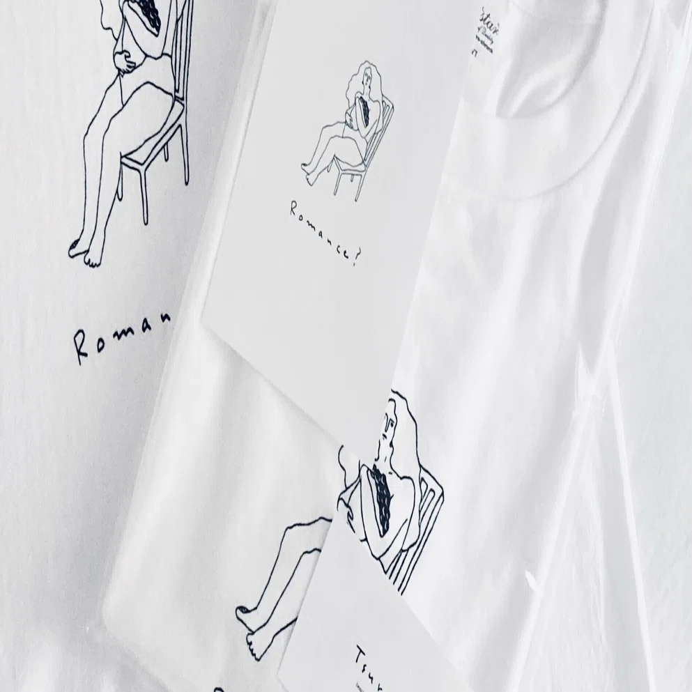 ちょっぴりシュールでかわいい手書きイラストが印象的なドローイングアートtシャツ Tsuruga Shop Note