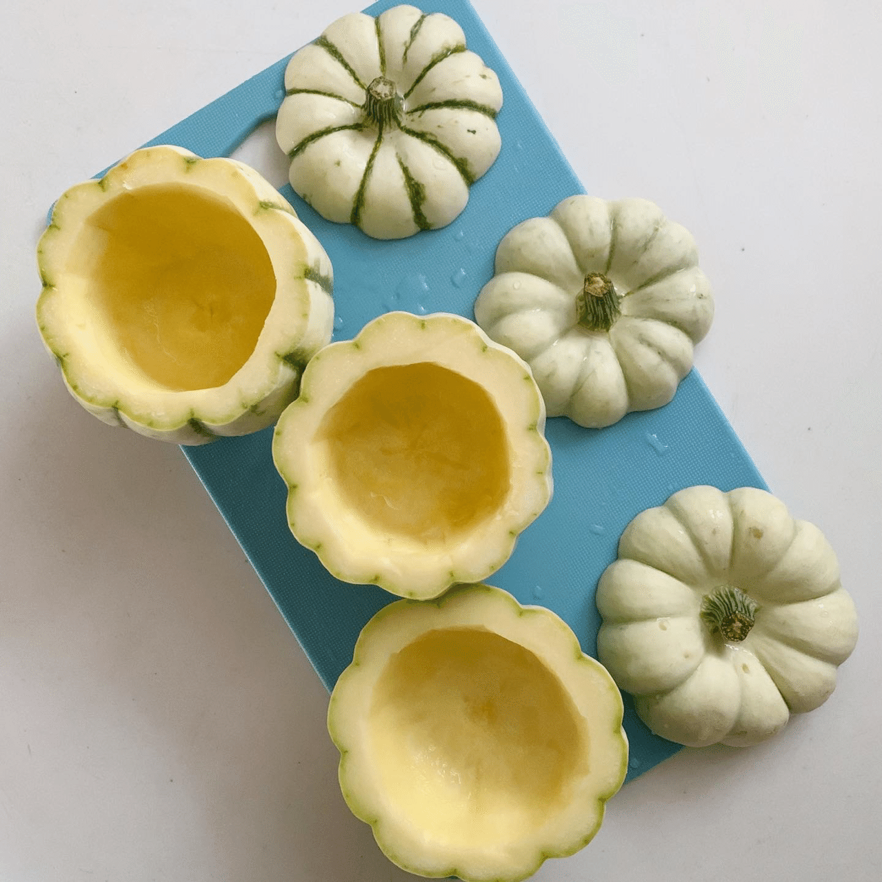 ペポかぼちゃ 肉詰めホワイトクイーン のオーブン焼き みずのさちこ Note