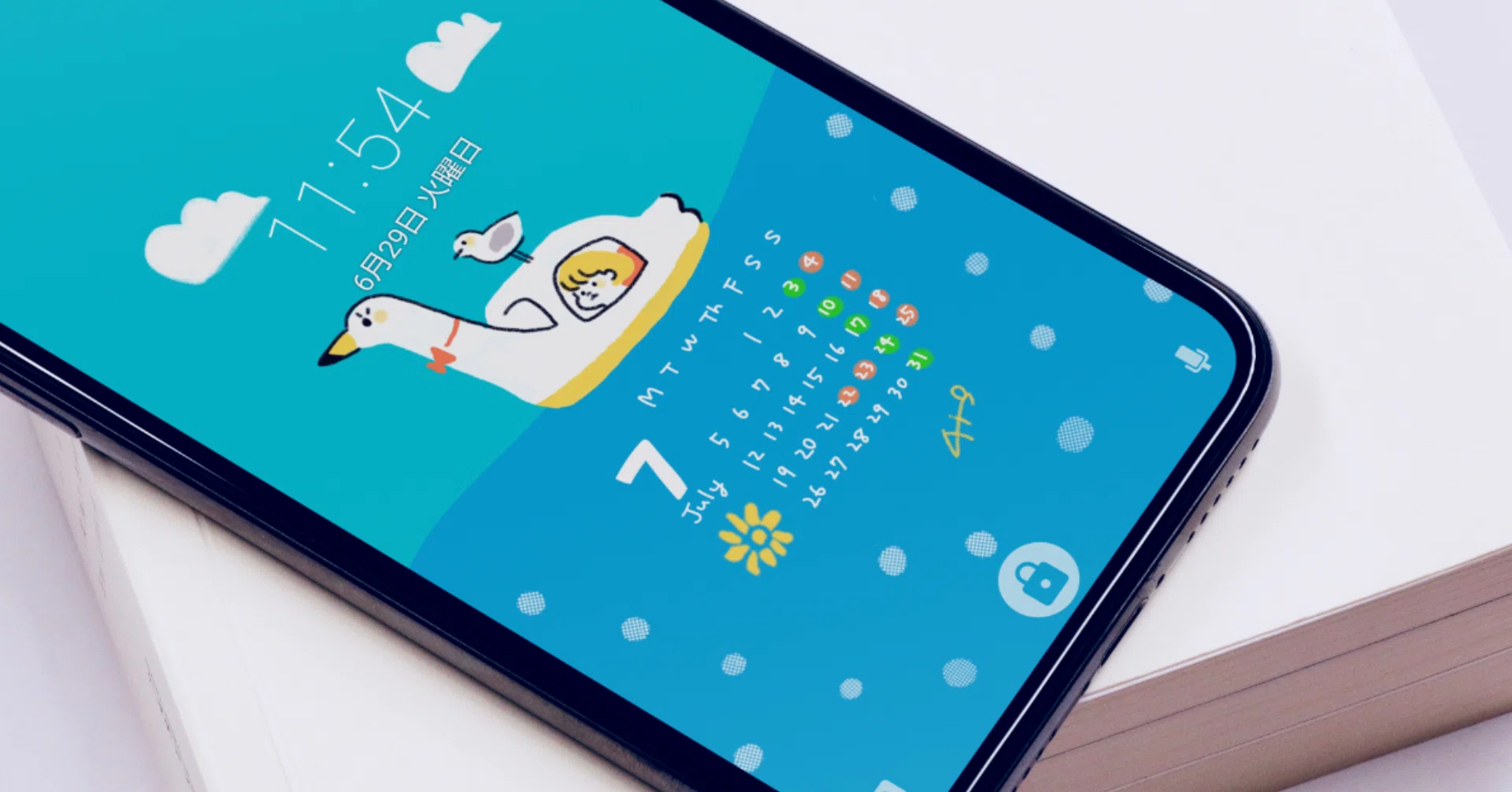 デバイス用壁紙 7月 アヒルボート チナップ イラストレーター Note