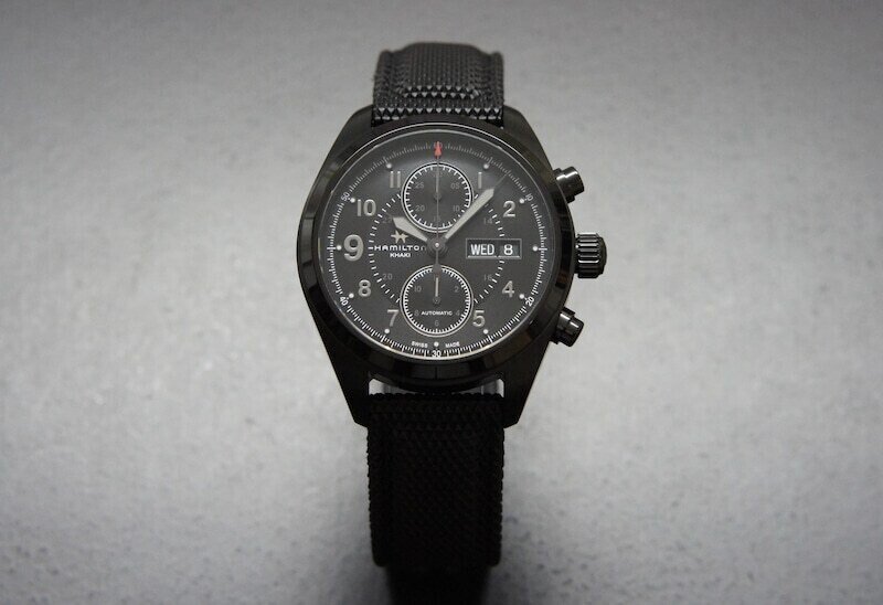 ハミルトン カーキフィールドオート クロノ H716260 カーキ フィールド Auto Chrono - ダイヤルカラー:ブラック