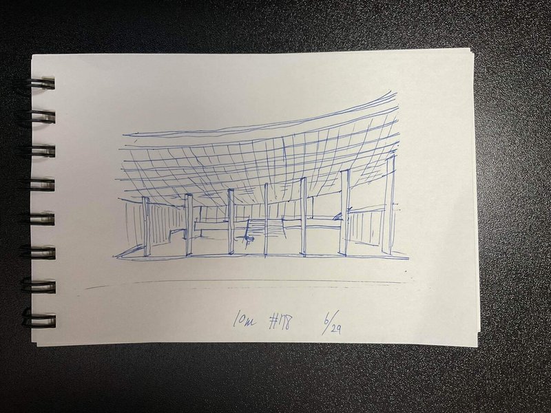 建築学生の積み上げスケッチ Day51 とみせい 頑張り続ける人生 Note