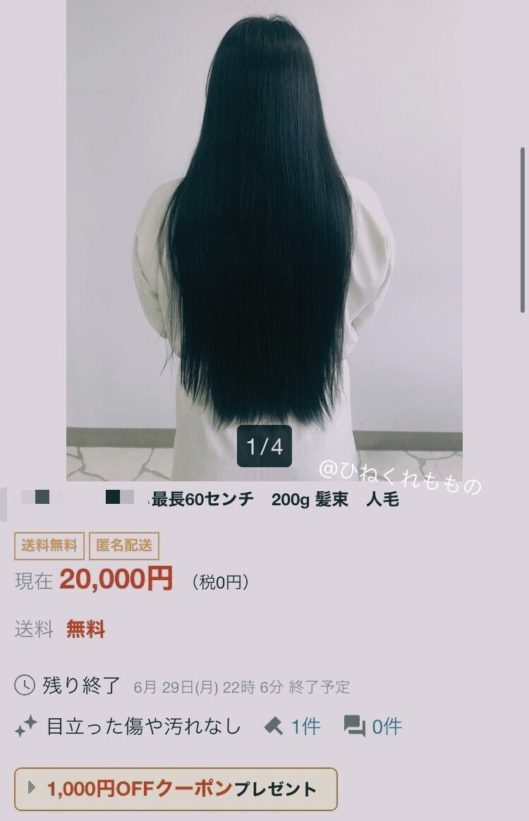髪の毛をヤフオクで売ってみた話 エコ Note