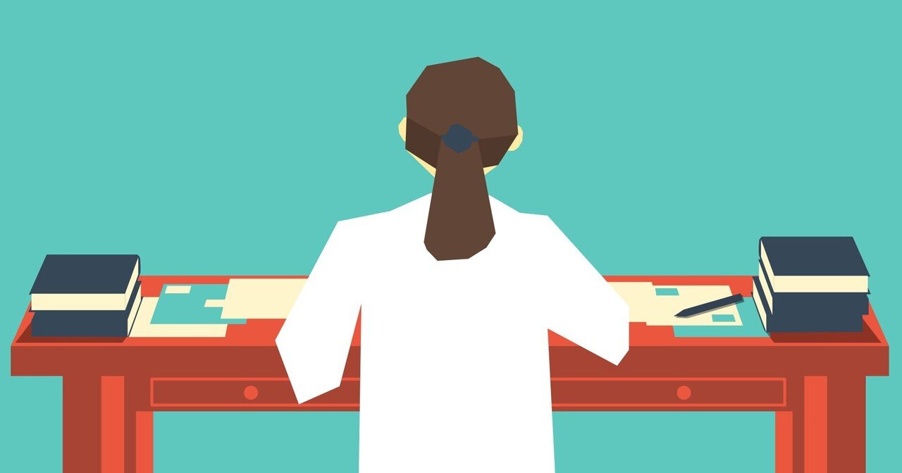 机に向かい仕事する人のイラスト 大水音々 Note 机に向かい仕事する人のイラスト 大水音々 Note