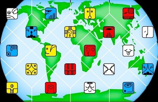 12 マヤ暦 世界地図上にの太陽の紋章 プラネットホルンを見てみよう Ran Note