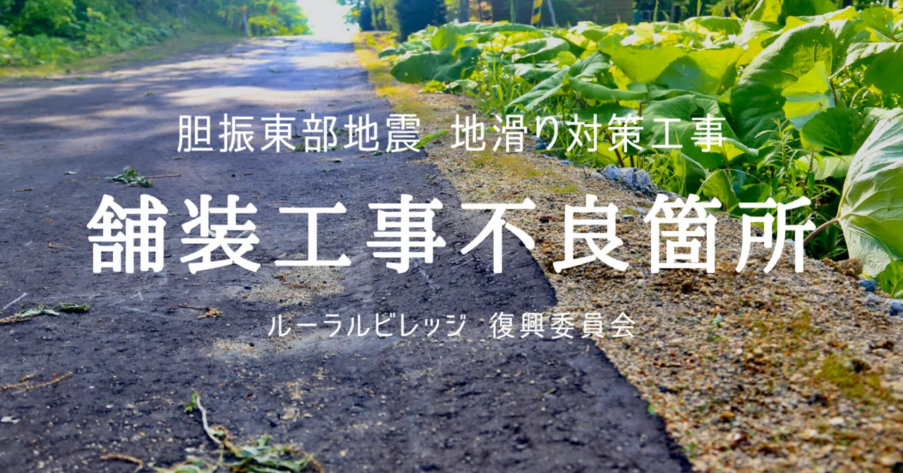 胆振東部地震 舗装工事不良箇所｜ルーラル復興特別委員会