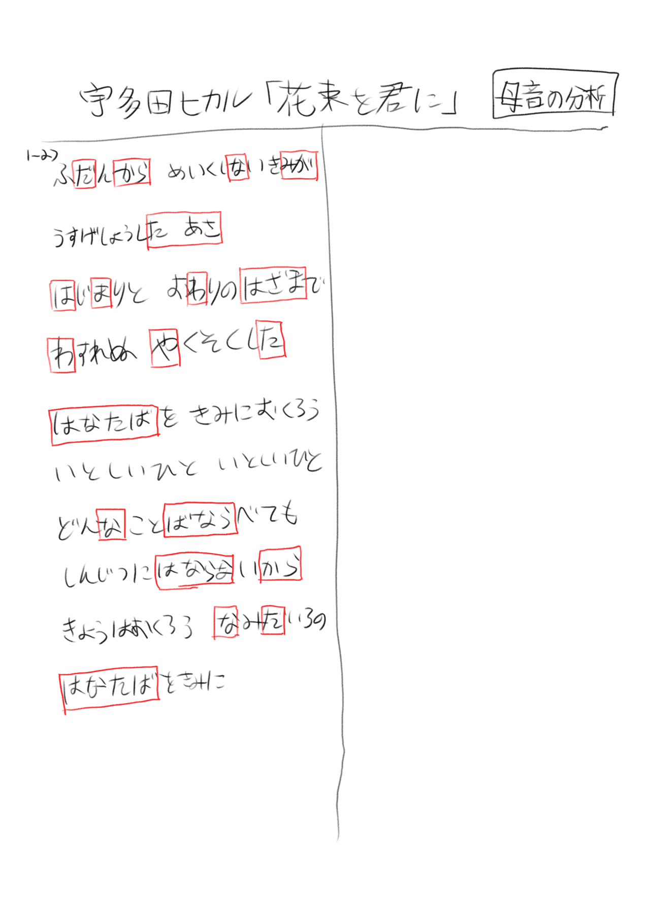 メモ 宇多田ヒカル 花束を君に の歌詞分析 やおき Note メモ 宇多田ヒカル 花束を君に の歌詞分析 やおき Note