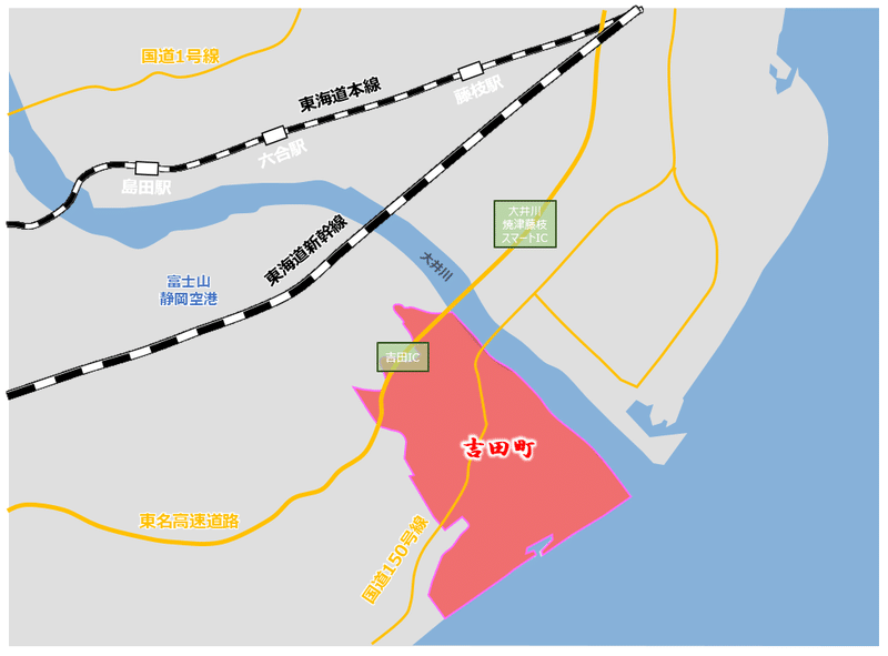 大井川縦断みそまんベルト_2（吉田町の地図）