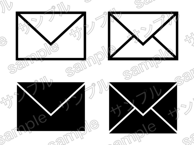 フリー素材 シンプルモノクロメールアイコンセット Designbeginner Note