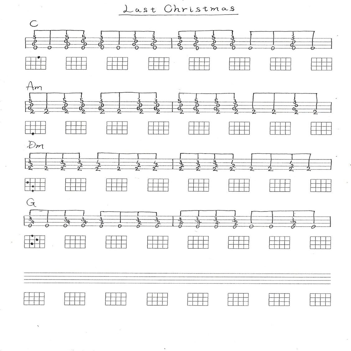 Tab譜 ラスト クリスマス Inonao Naoki Inoue Note