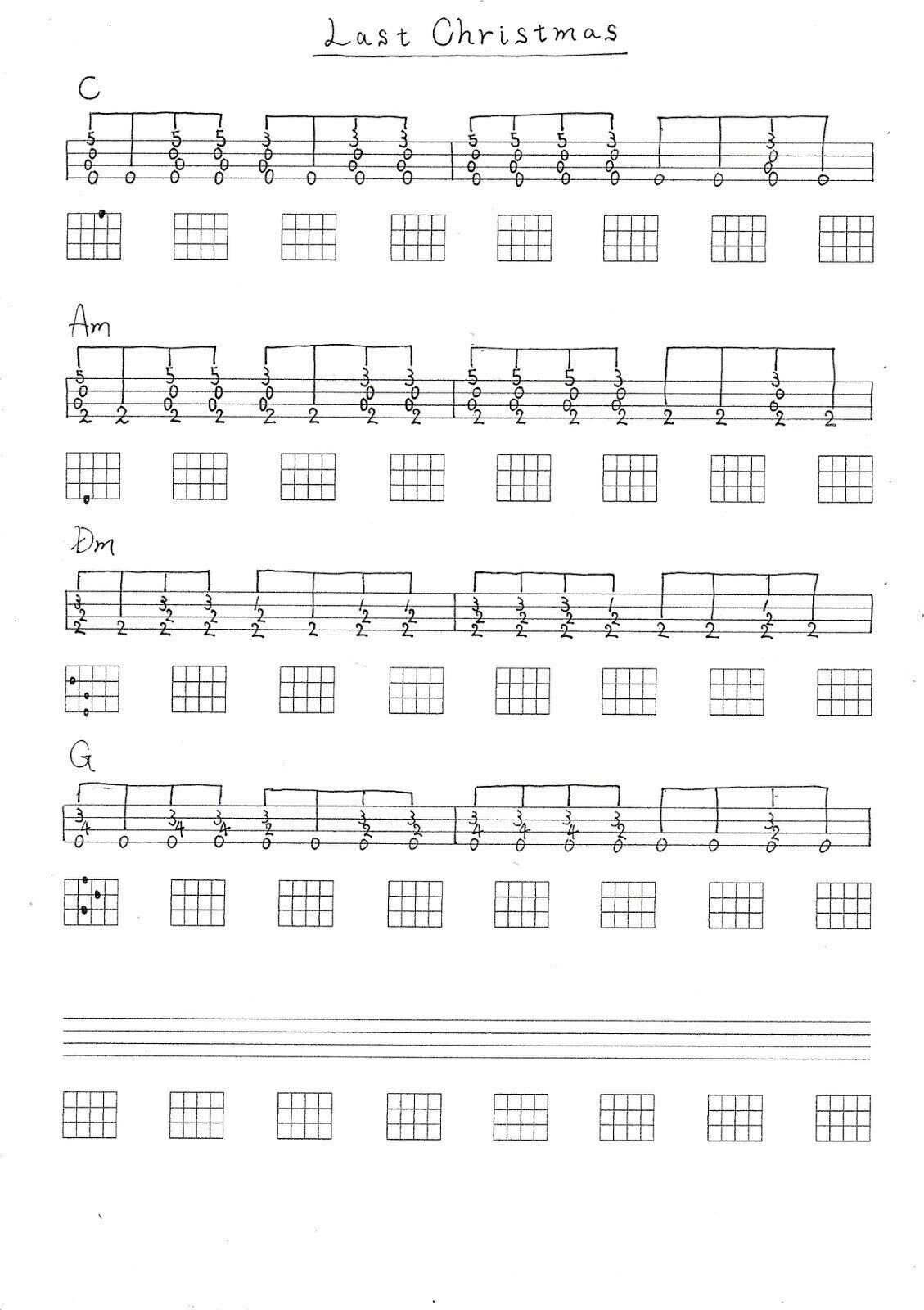 Tab譜 ラスト クリスマス Inonao Naoki Inoue Note Tab譜 ラスト クリスマス Inonao Naoki Inoue Note