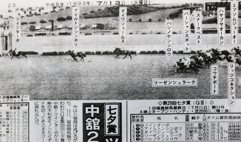 93年七夕賞・結果