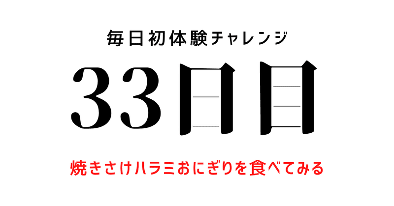 【毎日初体験チャレンジ：33日目】焼きさけハラミおにぎりを食べてみる