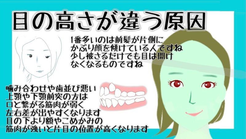 目の高さが違う 原因と揃える矯正方法 お顔の整体師 戸塚哲春 Note