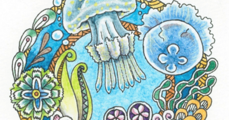 海月…海のパターン/jellyfish&sea pattern art