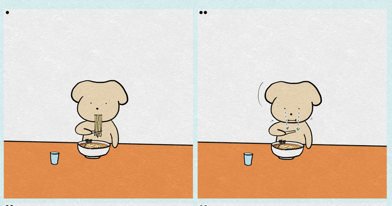 4コマインスタ漫画 とっても せつない 犬 よくある ラーメンのスープ汁 ねこやま ユーモアとシュールな4コマ漫画 Note