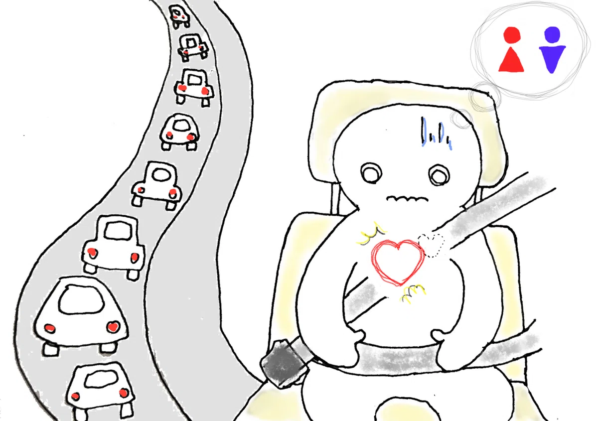 動悸車の中