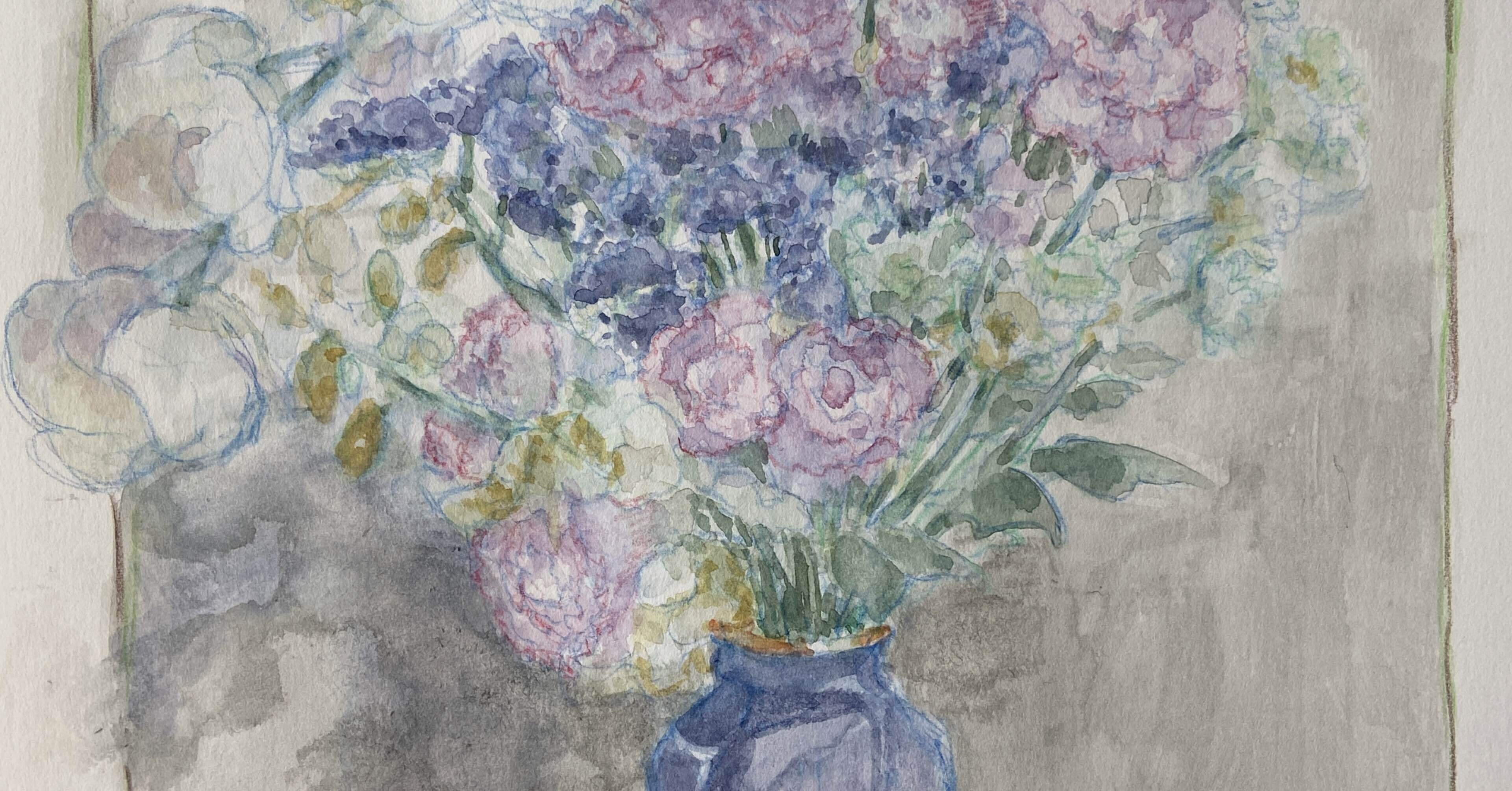 花瓶の花スケッチ｜なの