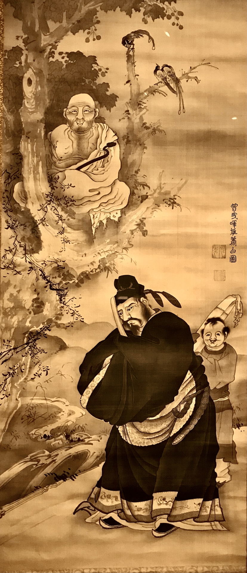 中国、唐代の禅僧.鳥窠（741-824）と 詩人.白居易（772-846