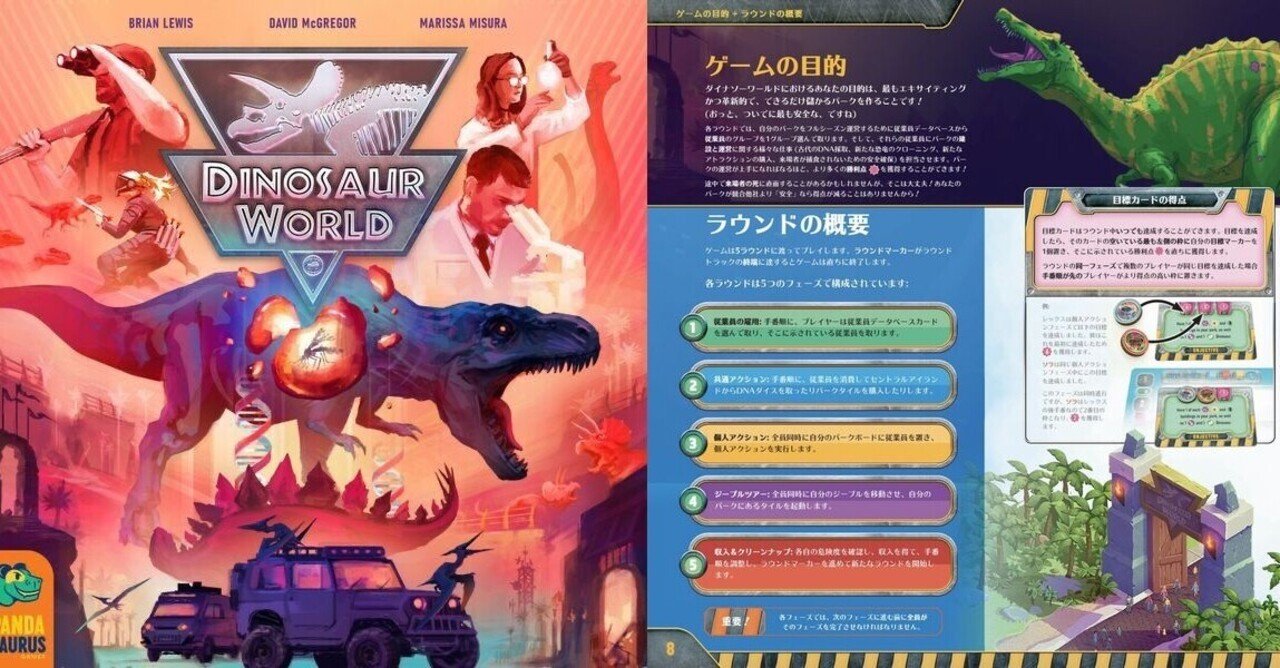 ダイナソーワールド (Dinosaur World) タイル, サマリーカード日本語