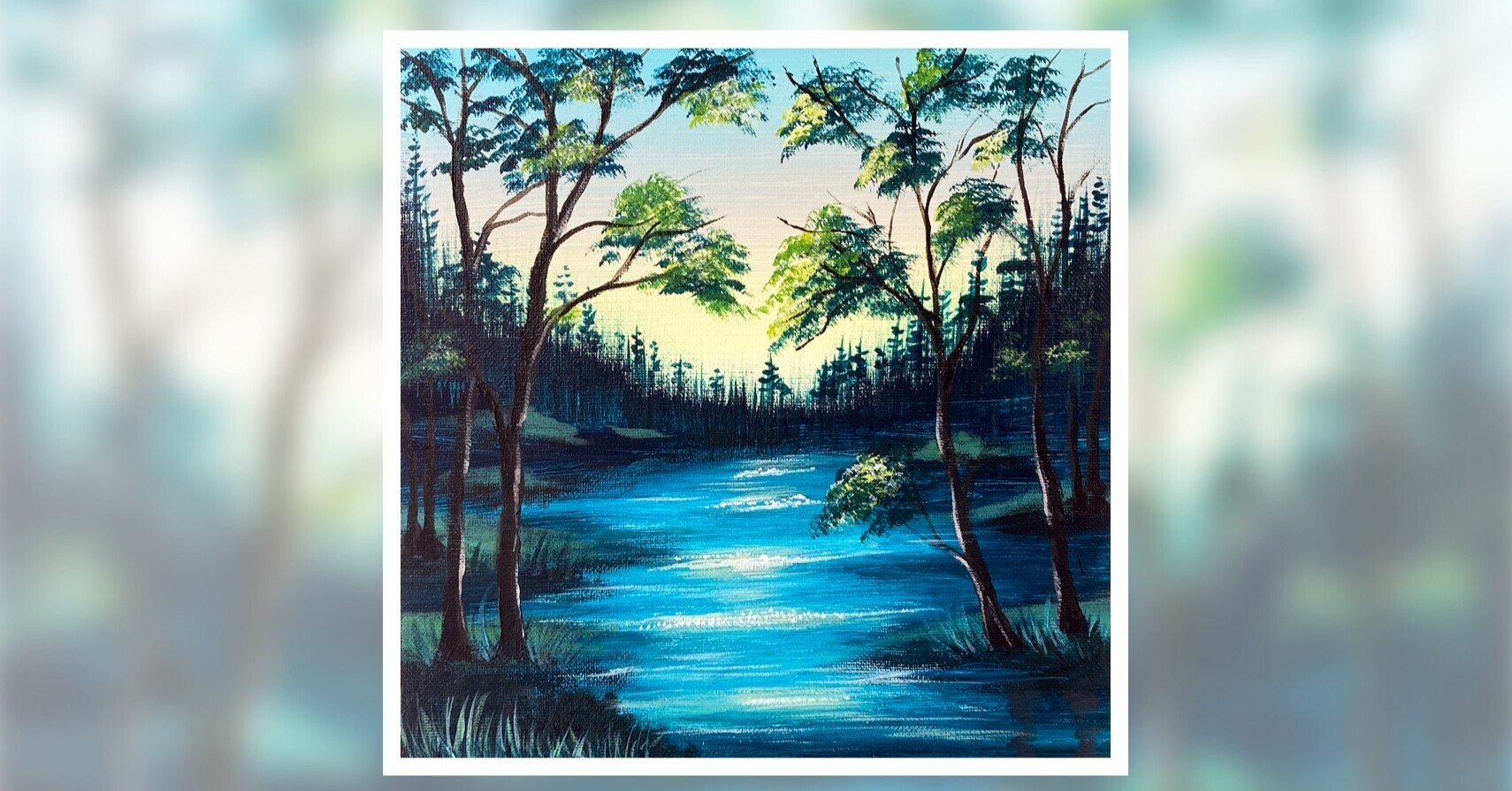 アクリル絵の具で「やる気の出る朝」を簡単に描く方法｜junya_art