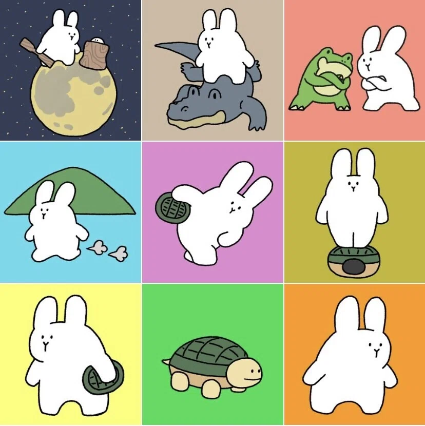 投稿するときに#ハッシュタグをたくさんつけよう(ウサギいっぱい)(100