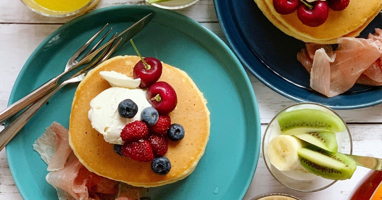 パンケーキで朝ごはん フルーツあれこれ みずのさちこ Note