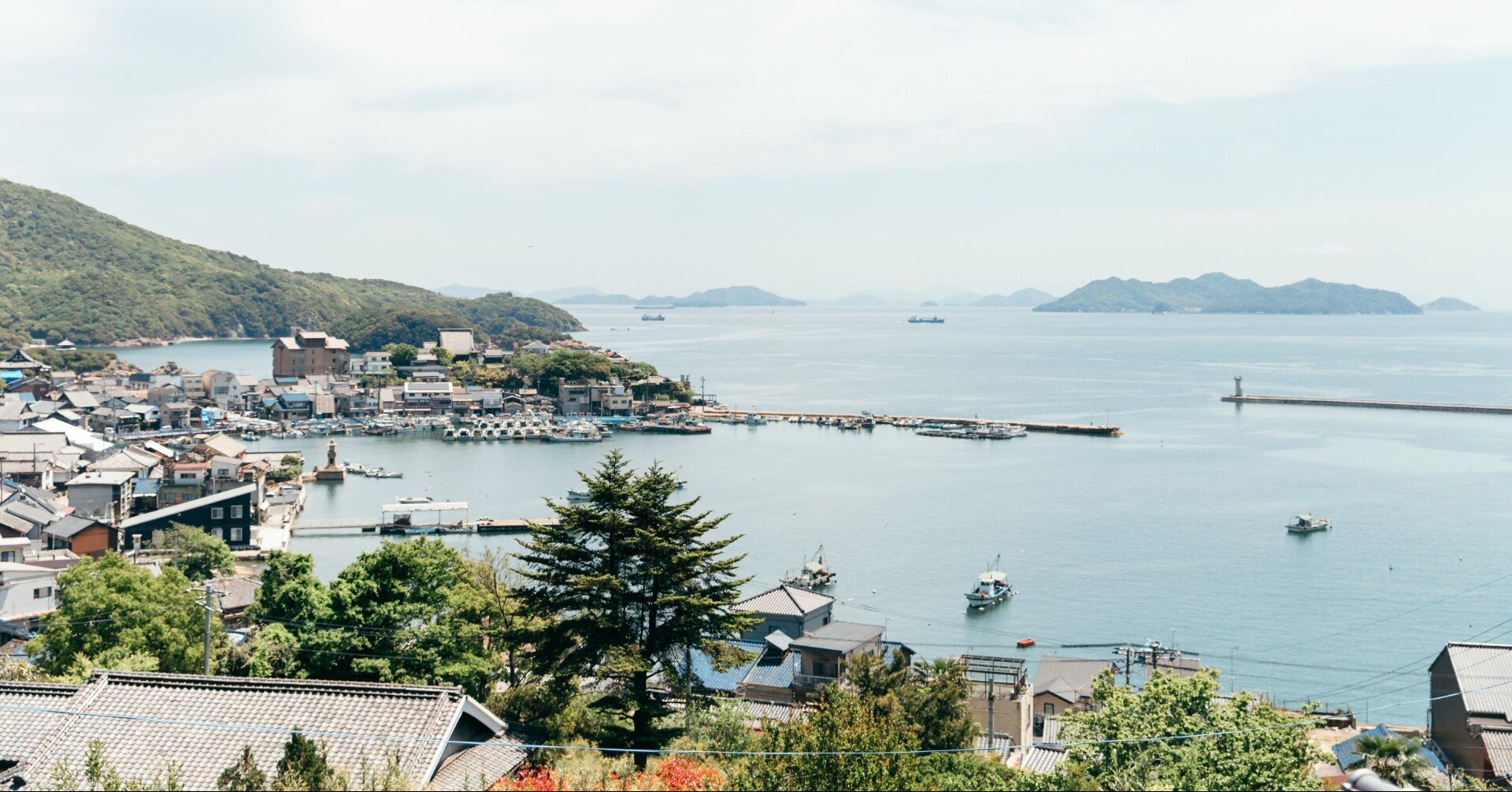 △ 手彩色 大判古写真 広島 福山 鞆 鞆の浦 表裏2枚セット