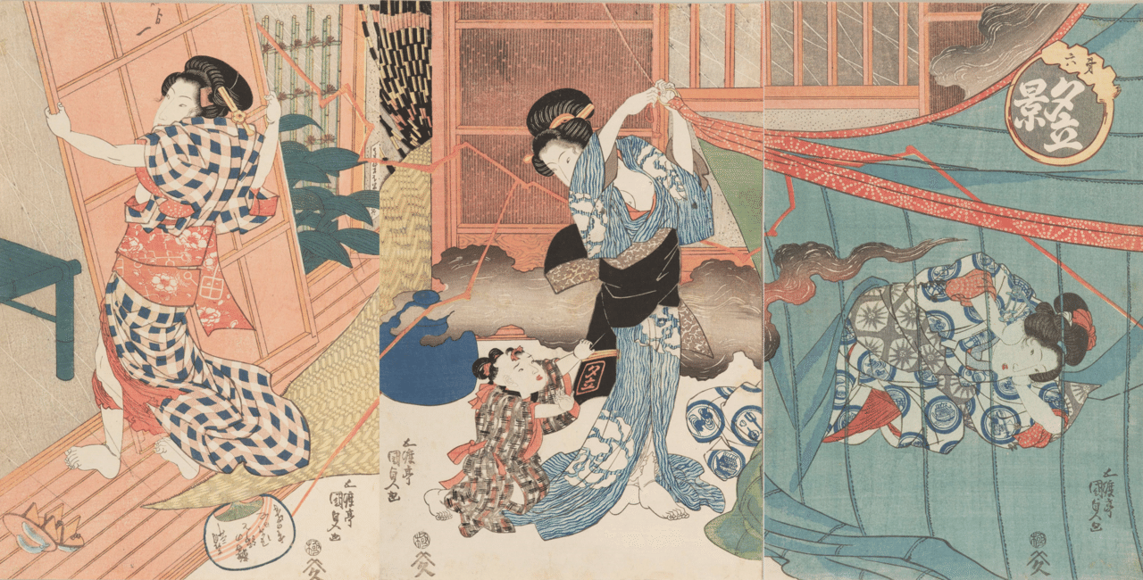 雷が落ちる瞬間を捉えた浮世絵を集めてみた 太田記念美術館