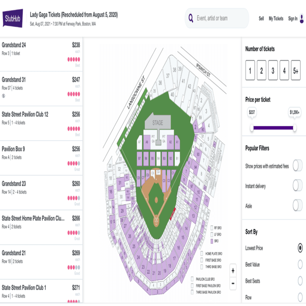 インタラクティブな座席マップでイベントチケットの購入体験を高める Stubhub Built With Mapbox Mapbox Japan