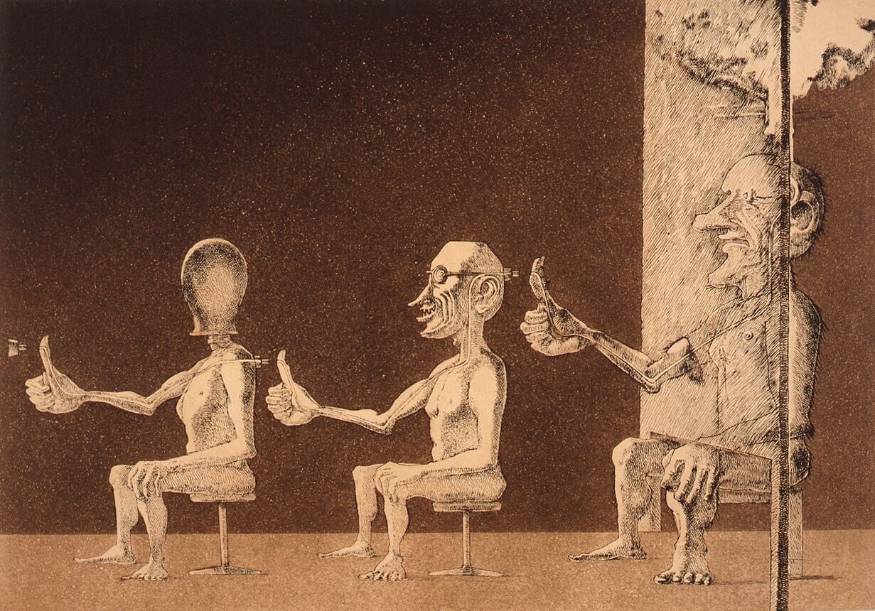 版画・彫刻家の浜田知明さん自らの戦争体験を基に戦争の残酷さを表現