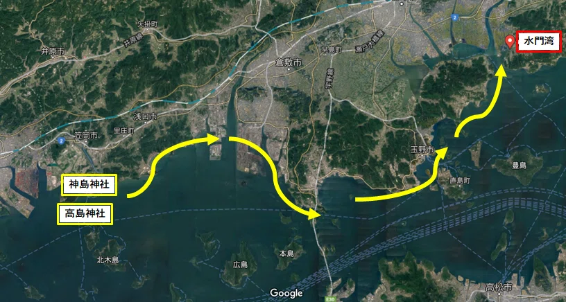 水門湾へ