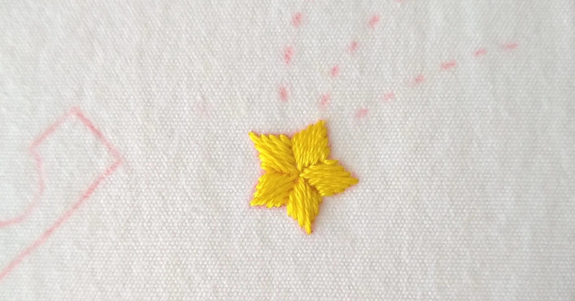 3色の糸で楽しむステッチ練習用の模様* ステップ3 〜星の刺繍
