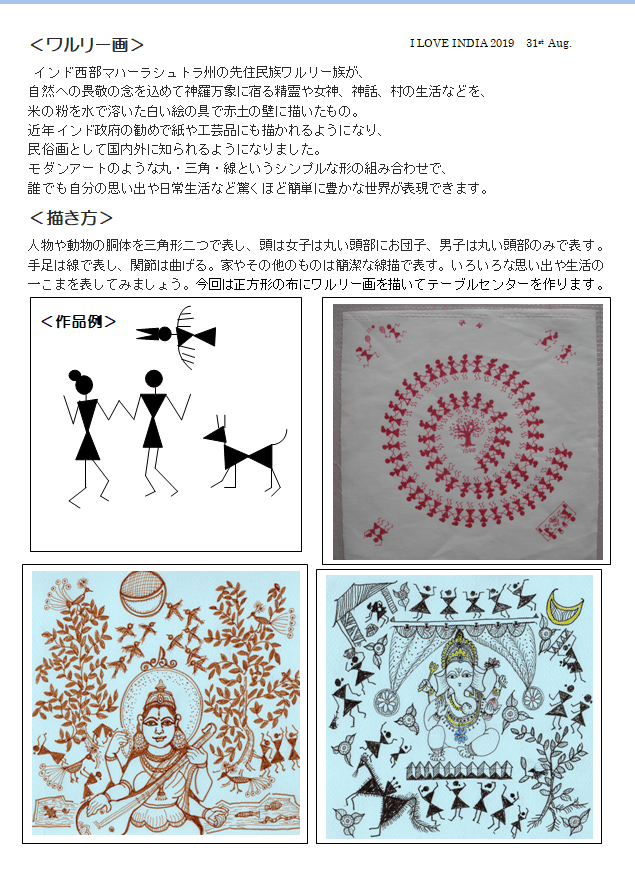 ワルリー画 原画 額付き インド 絵画 原住民 ワルリー画 原画 額付き インド 絵画 原住民