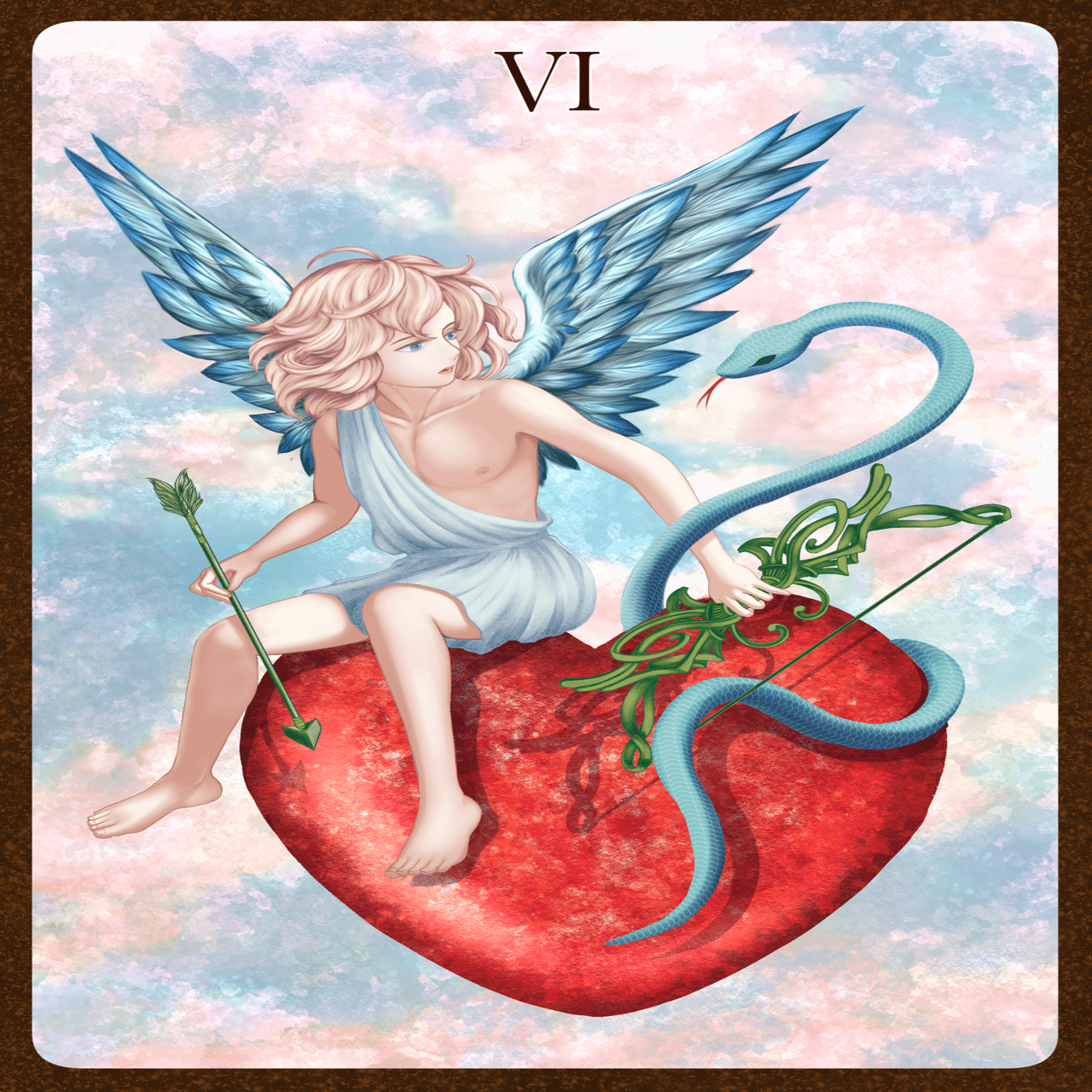 絵の上達を目的にタロットを描く：恋人…完成｜Lamiel