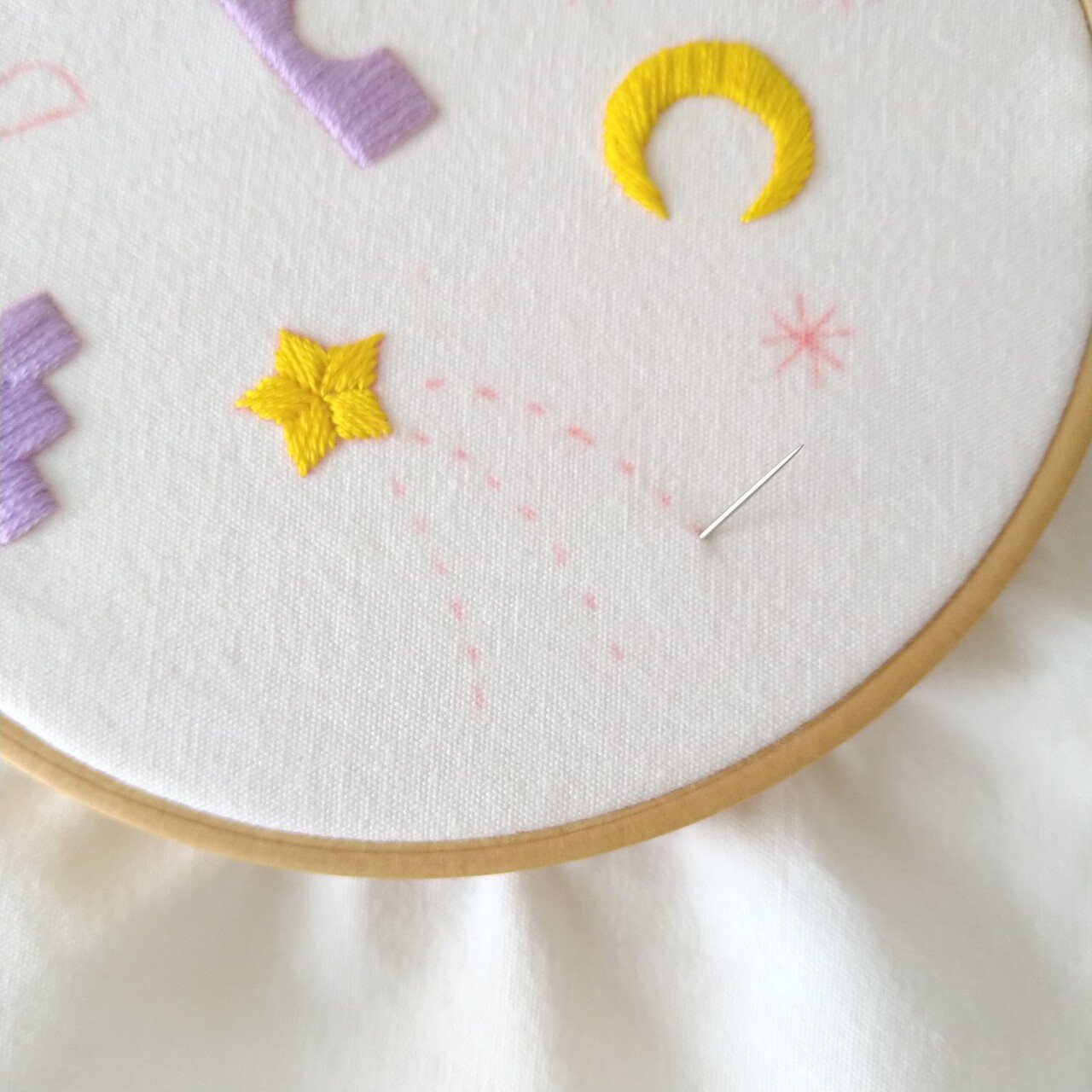 3色の糸で楽しむステッチ練習用の模様 ステップ7 流れ星 の続き Apostrophe S 刺繍雑貨作家 Note 3色の糸で楽しむステッチ練習用の模様 ステップ7 流れ星 の続き Apostrophe S 刺繍雑貨作家 Note