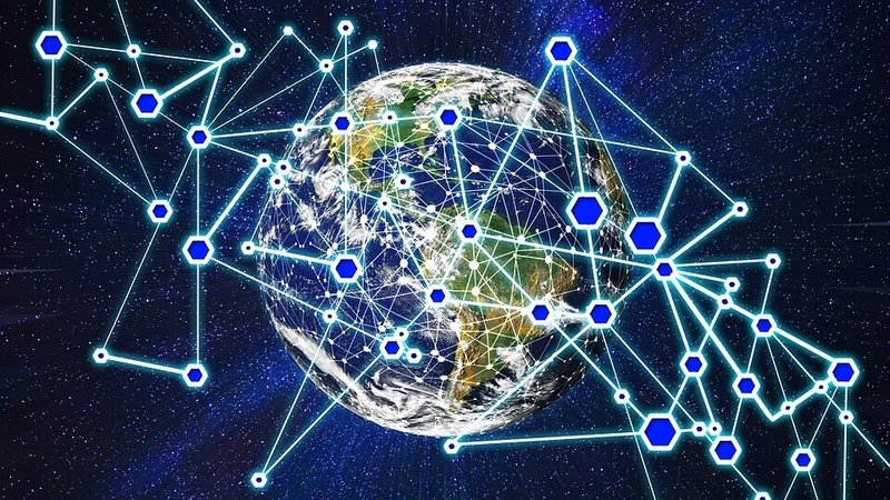 ネットワーク・地球・インターネット・宇宙空間・社会