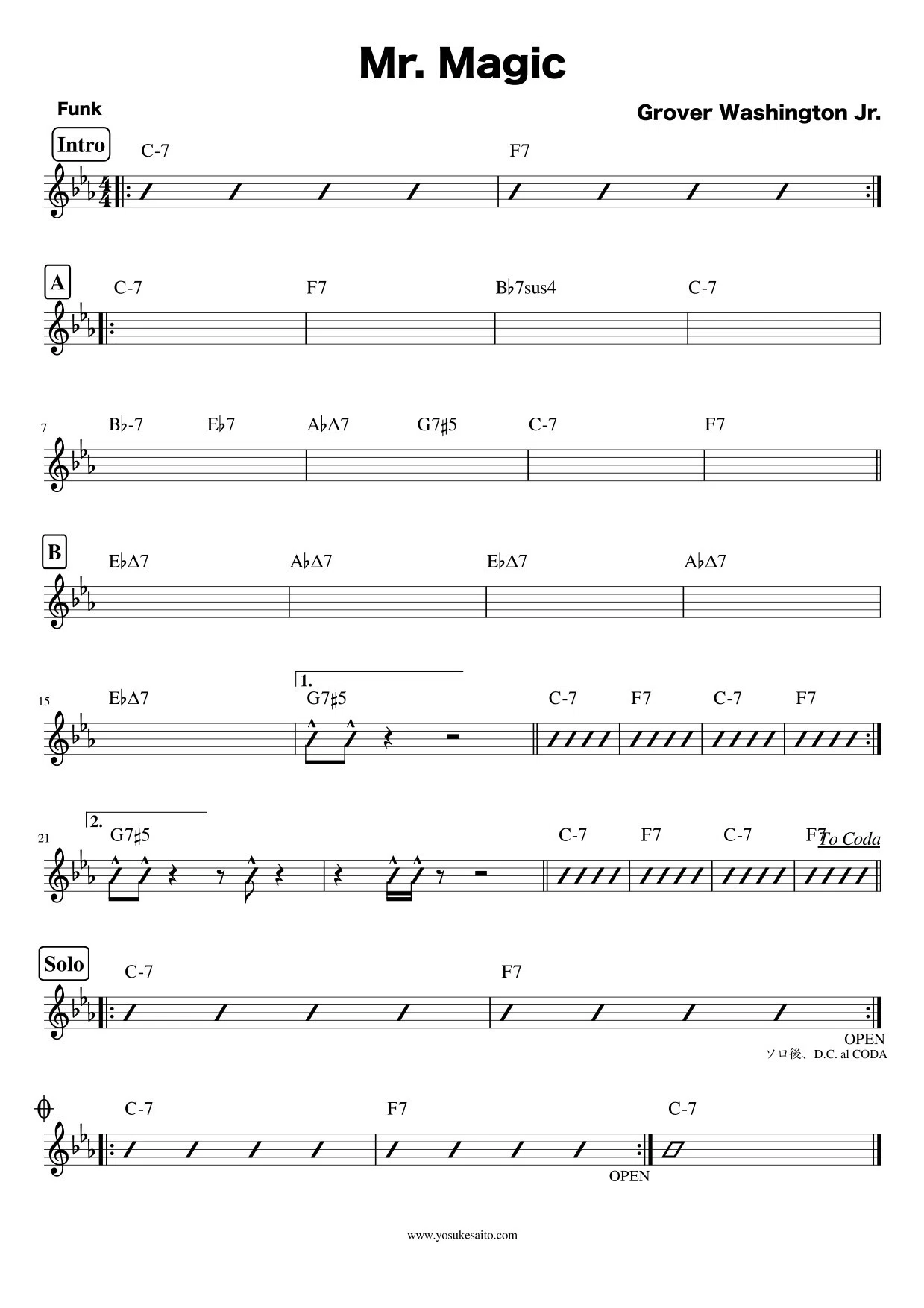 16. Mr. Magic / Grover Washington Jr.｜齊藤庸介｜作編曲