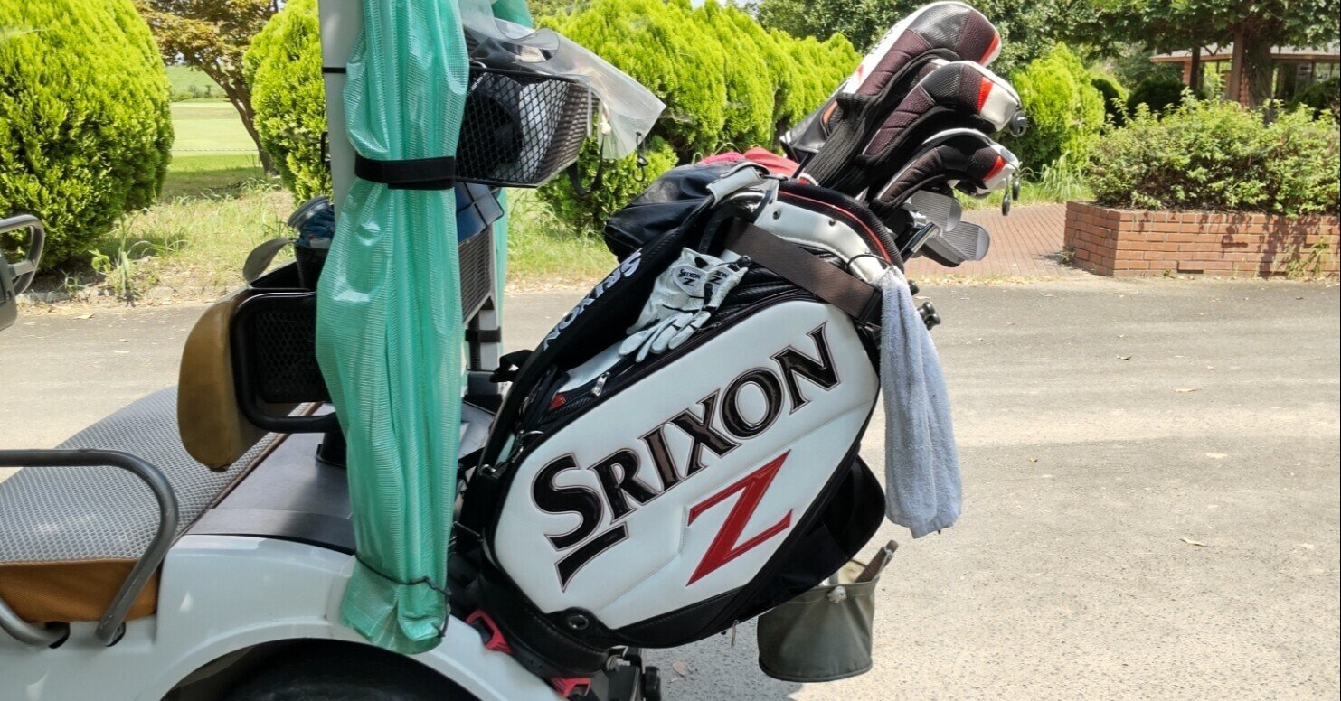 Srixon Z ゴルフバッグ／キャディバッグ 白×黒×青 クラブ2本付き 思いがけ