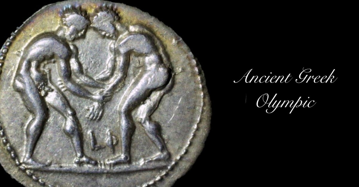 古代ギリシャ 古代ローマ オリンピック銀貨 レスリング アンティークコインの世界|古代オリンピックのコイン|Shelk🦋
