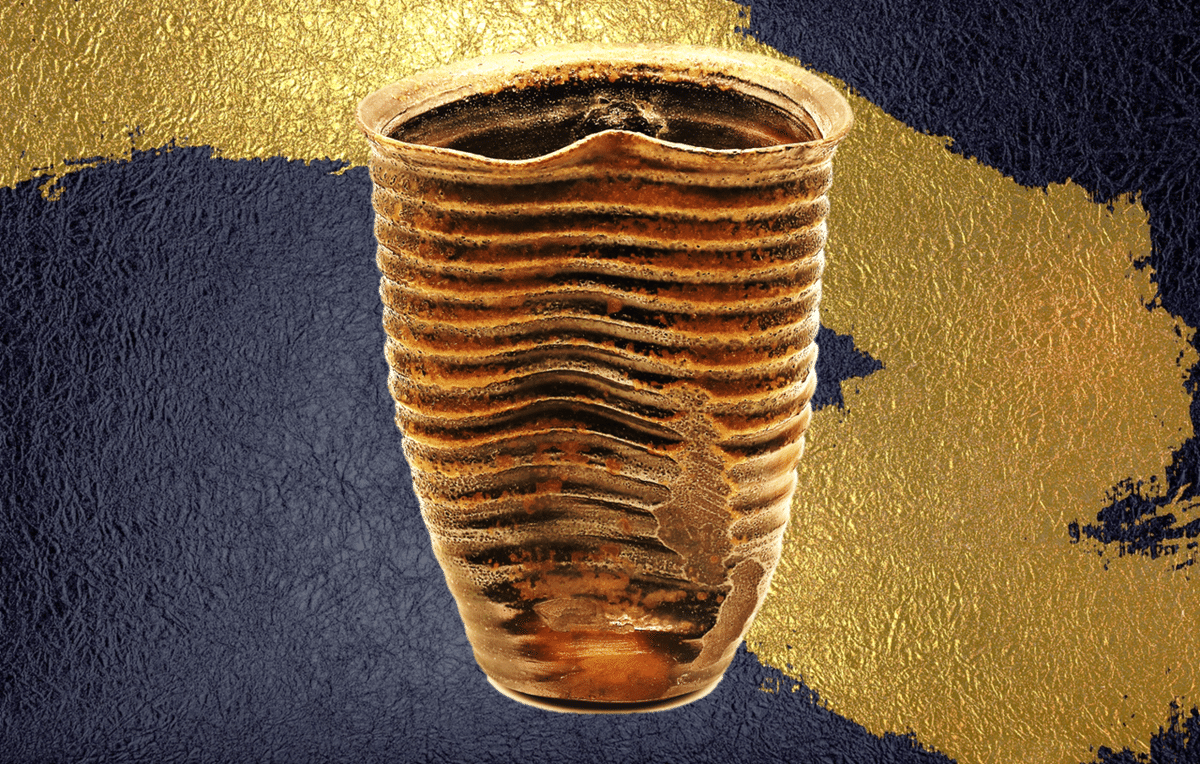 古備前 青胡麻窯変波状文壷 窯印／ 室町 2025年最新】室町時代 壷の