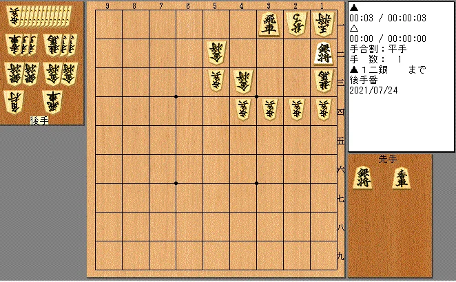 3・22 19手 03 初手1二銀の局面