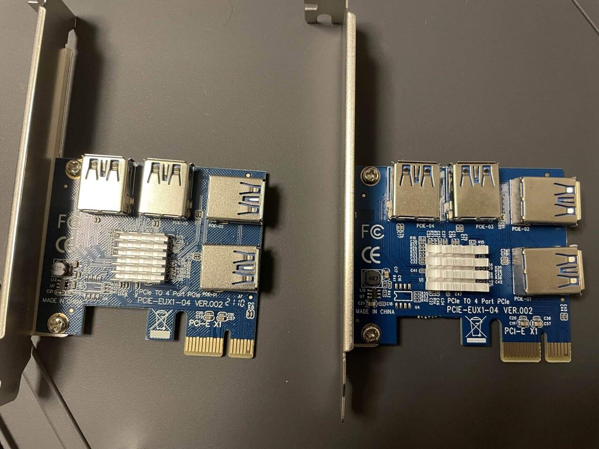 MZHOU PCIEマルチプライヤーライザーカード-ビットコインETHマイニングマイナーデバイス用のPCI-E4X