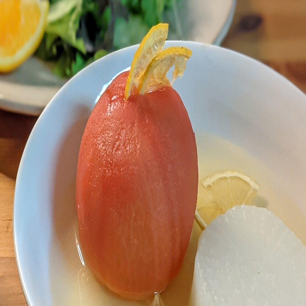 トマトとドライレモンの夏おでん 王様のおやつヴィーガンレシピ3 3 レインボー カフェ プロジェクト Note